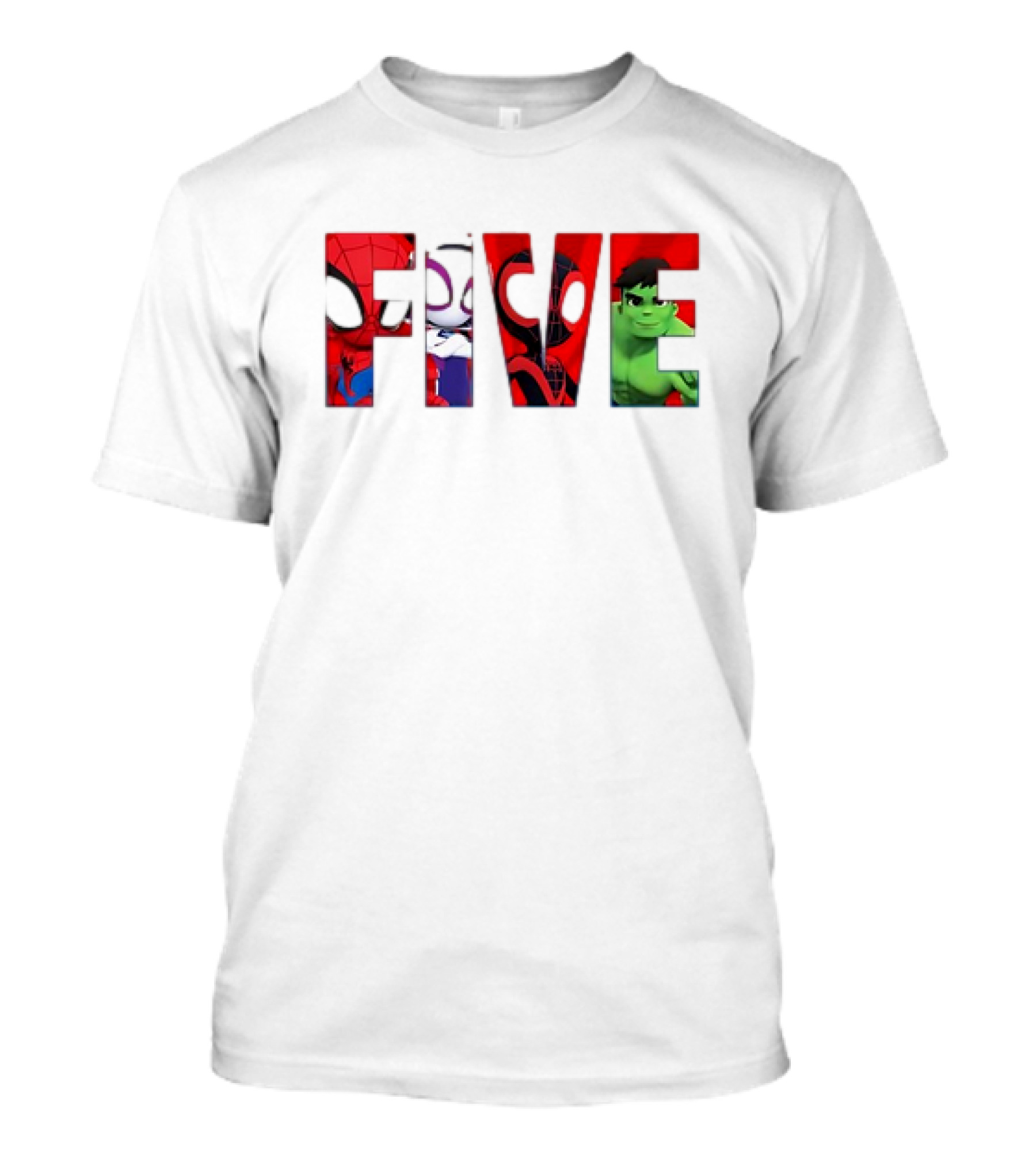 Spiderman Hulk Miles Morales Gwen Stacy Five T-Shirt