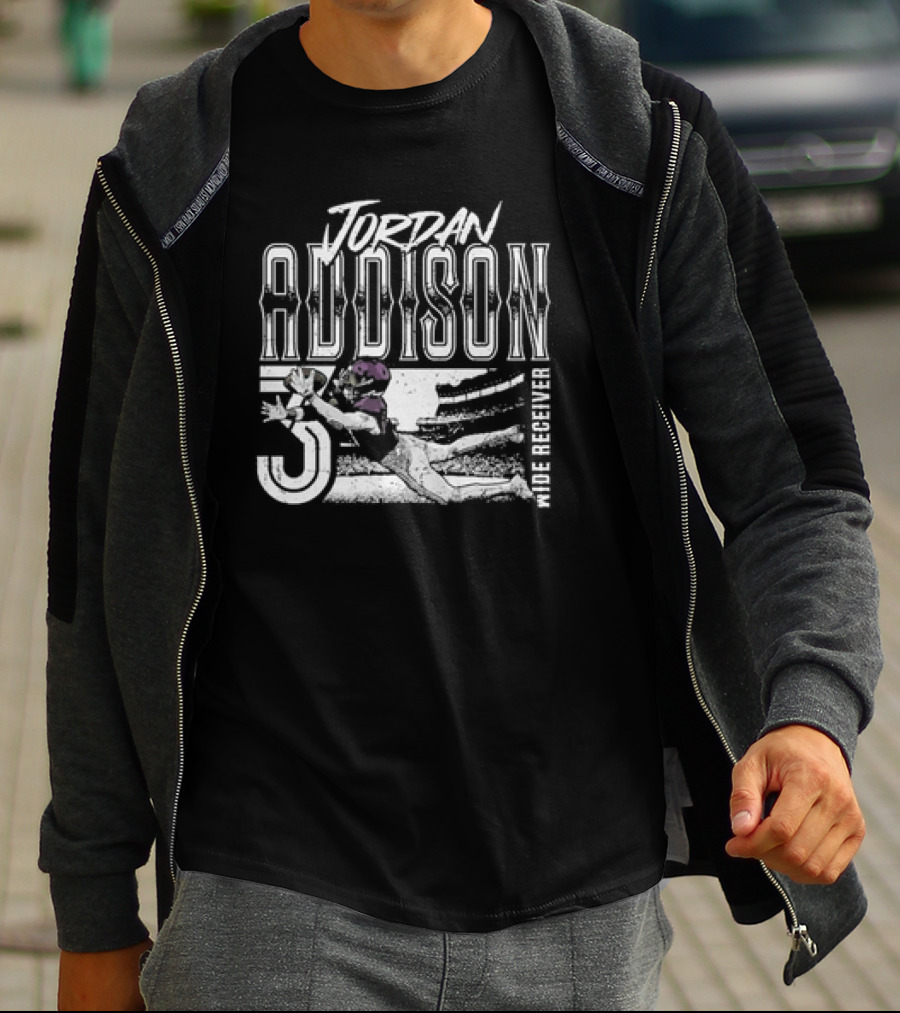 Jordan Addison Wide Receiver One-Handed Catch T-Shirt