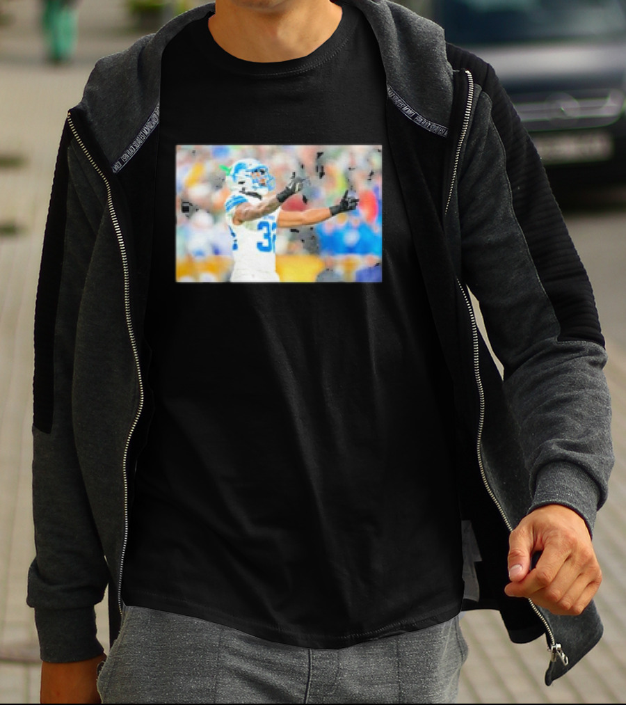 Lions Brian Branch Gesture Iconic Football Action T-Shirt