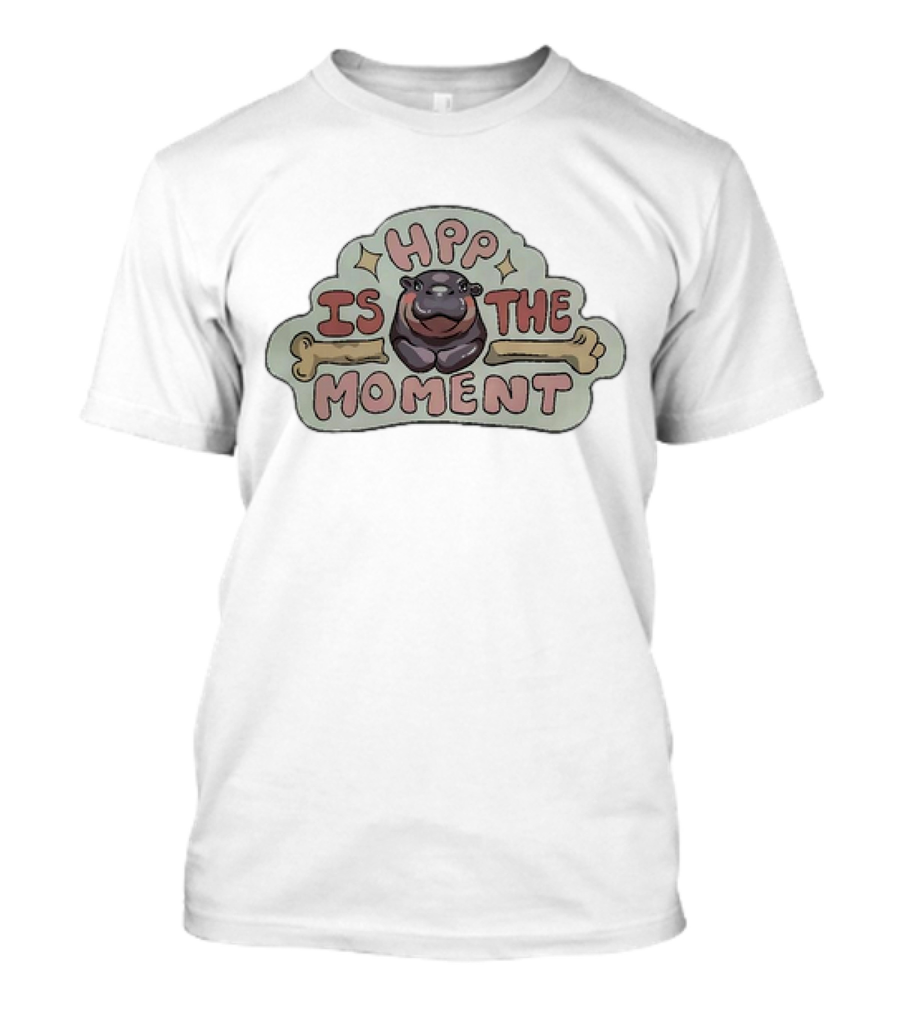 Hpp Is The Moment Hippo With Bones And Sparkles T-Shirt