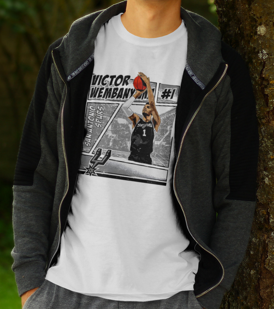 Victor Wembanyama San Antonio Spurs #1 NBA Comic Vintage T-Shirt