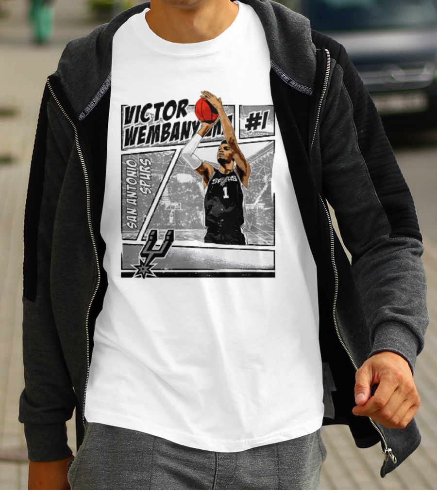 Victor Wembanyama San Antonio Spurs #1 NBA Comic Vintage T-Shirt