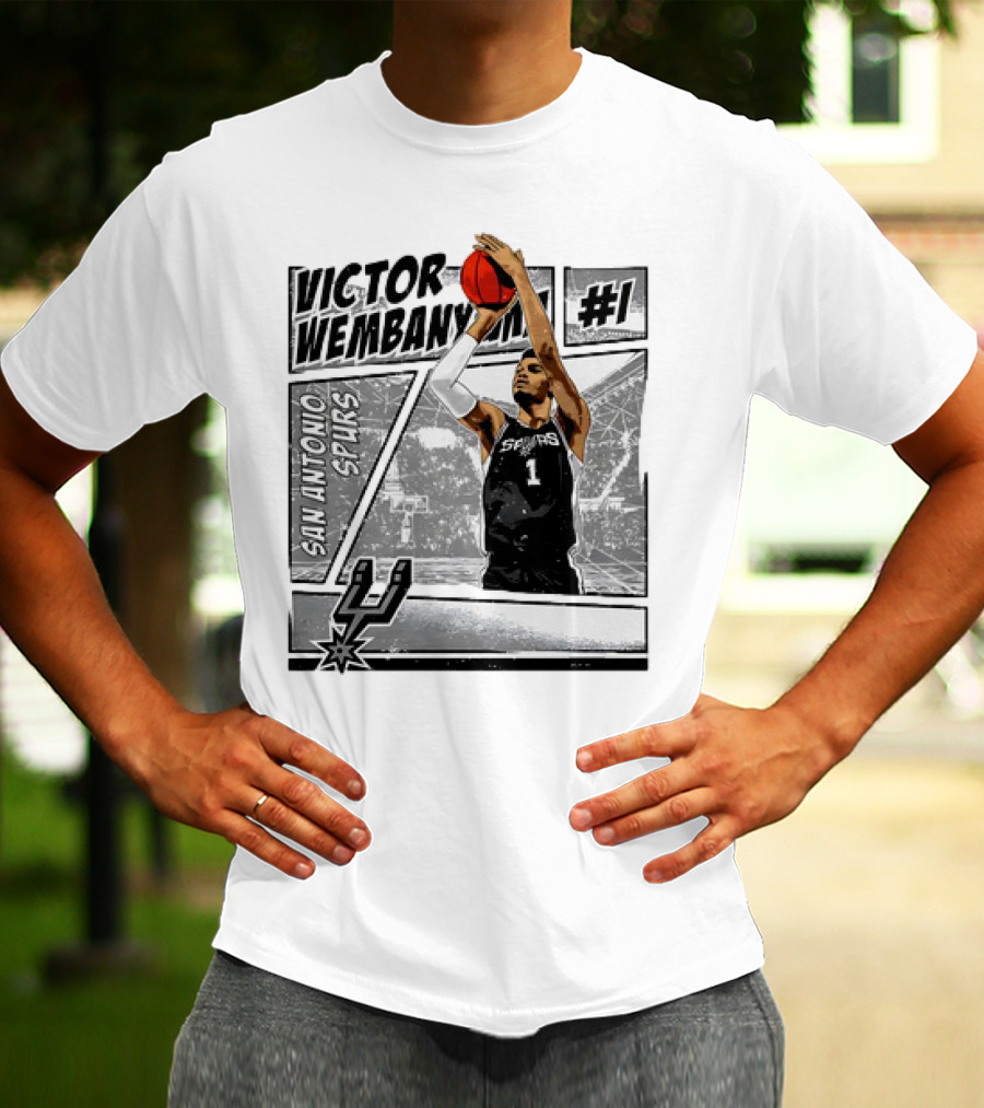 Victor Wembanyama San Antonio Spurs #1 NBA Comic Vintage T-Shirt
