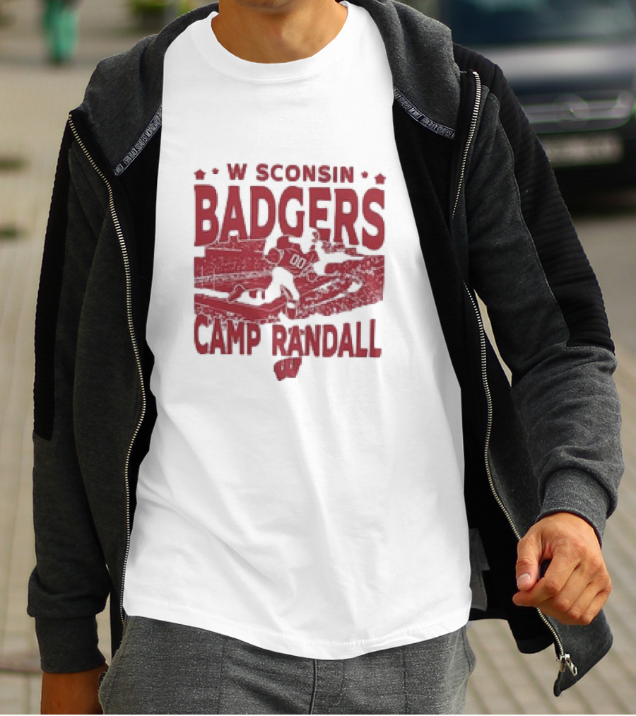 Wisconsin Badgers Camp Randall Stadium Vintage Style Football T-Shirt