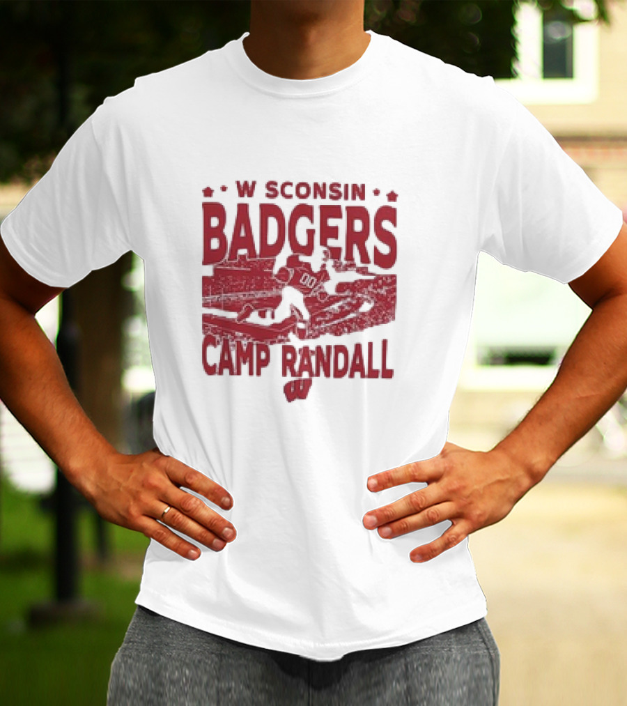 Wisconsin Badgers Camp Randall Stadium Vintage Style Football T-Shirt