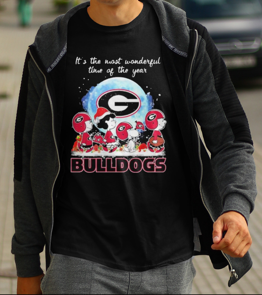 It's The Most Wonderful Time Of The Year Peanuts Characters Georgia Bulldogs T-Shirt