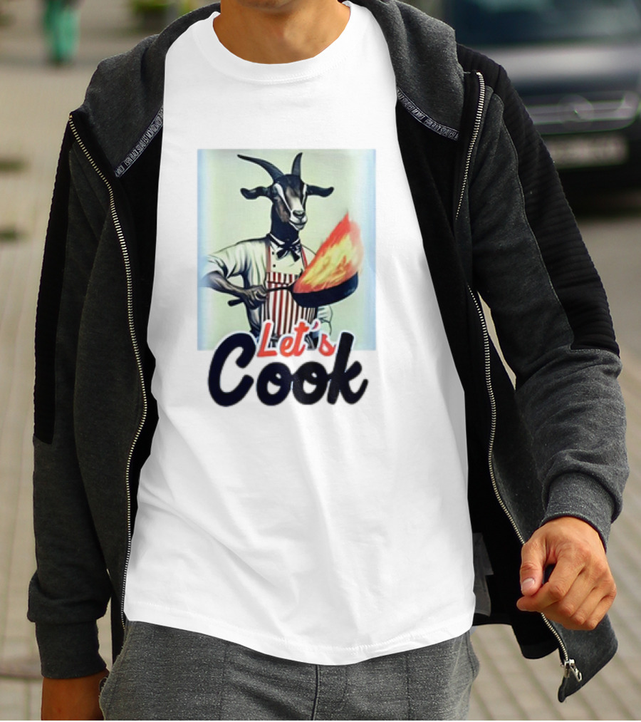 Let's Cook Goat With Flaming Pan Chef T-Shirt