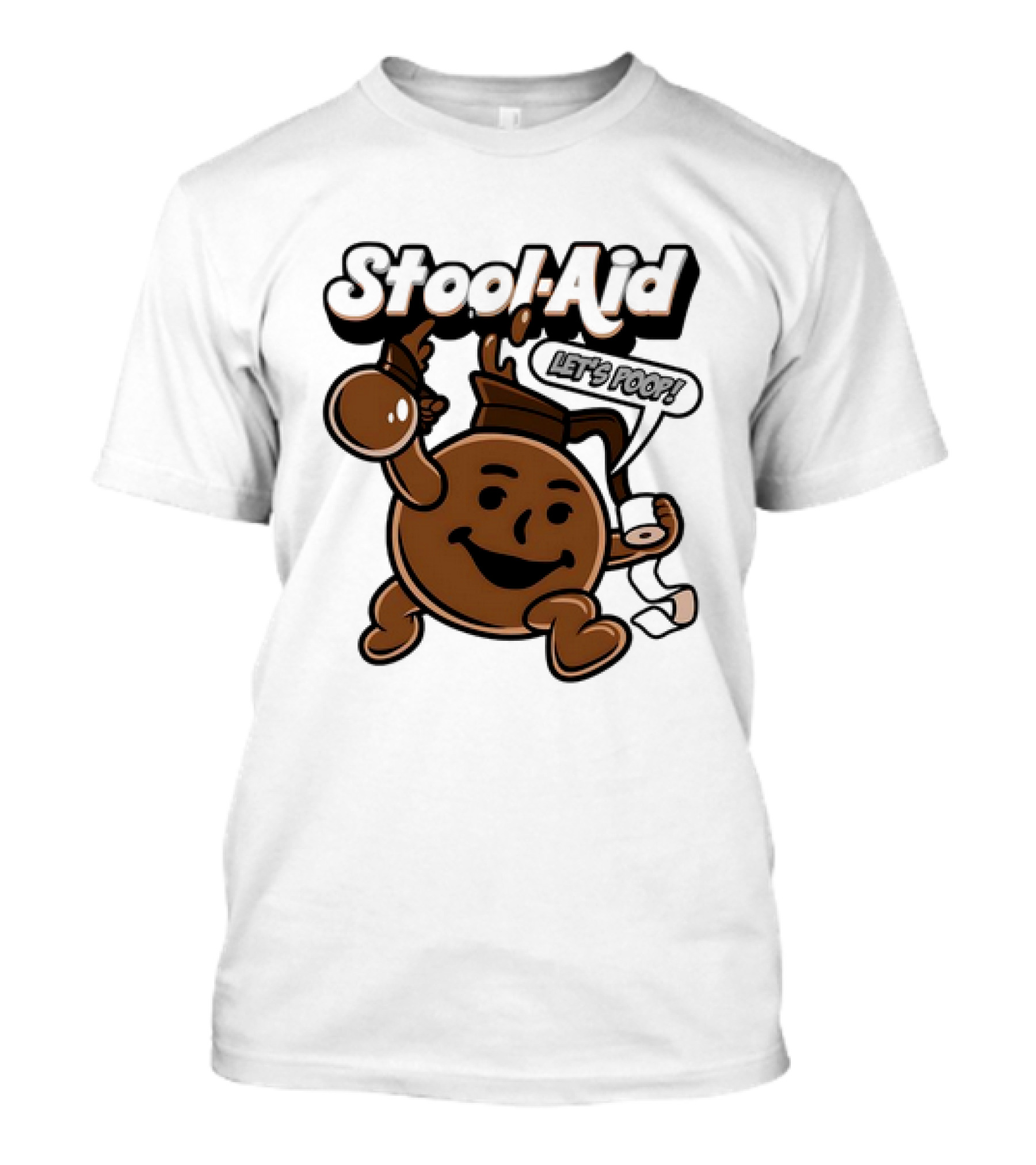 Stool-Aid Let's Poop Toilet Paper Bowl Brown Cartoon T-Shirt