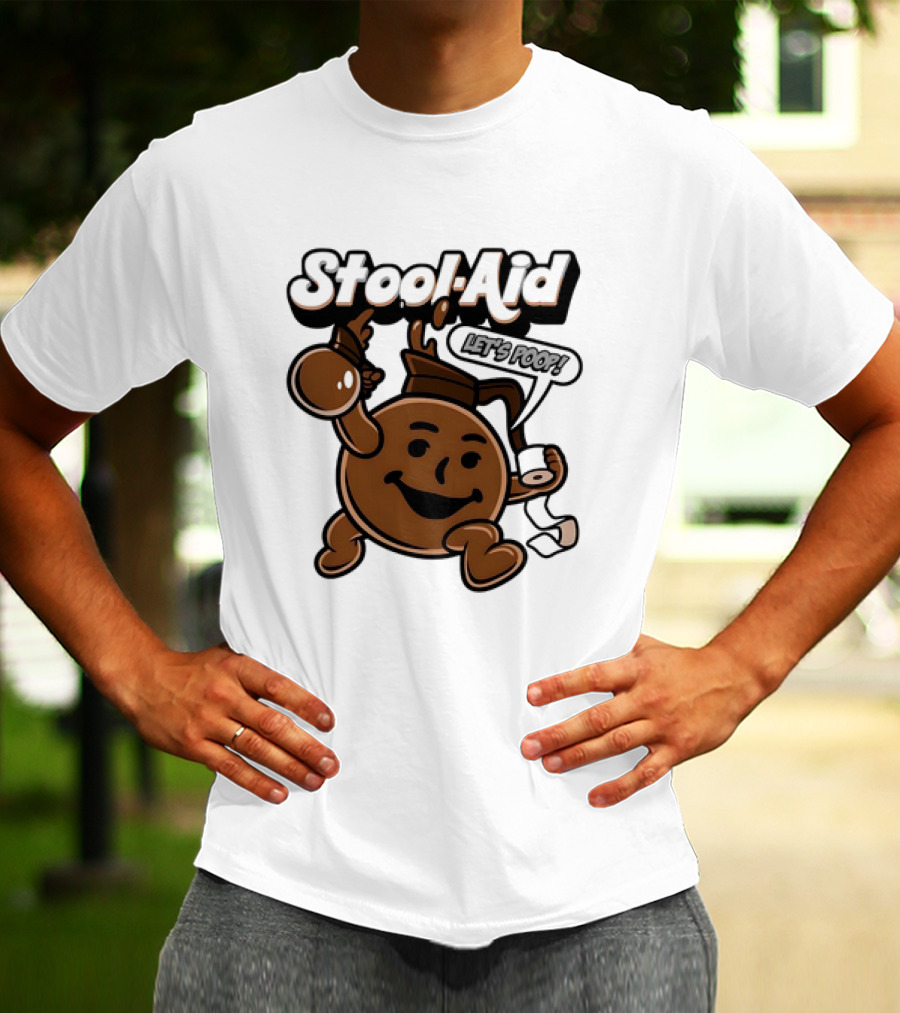 Stool-Aid Let's Poop Toilet Paper Bowl Brown Cartoon T-Shirt