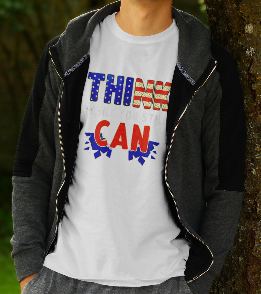 Think CAN American Flag Stars Stripes T-Shirt