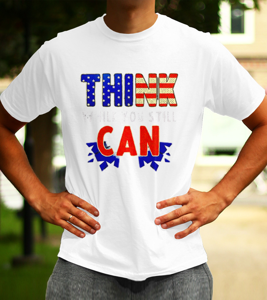 Think CAN American Flag Stars Stripes T-Shirt