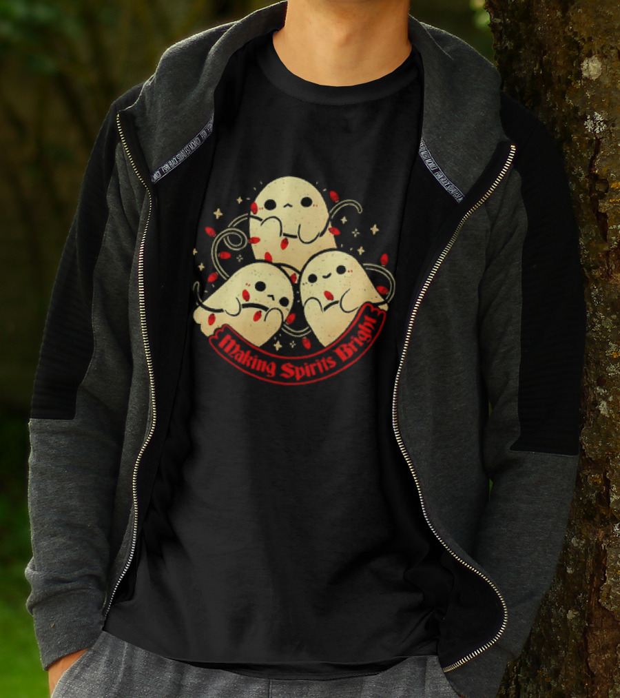 Making Spirits Bright Cute Ghosts T-Shirt