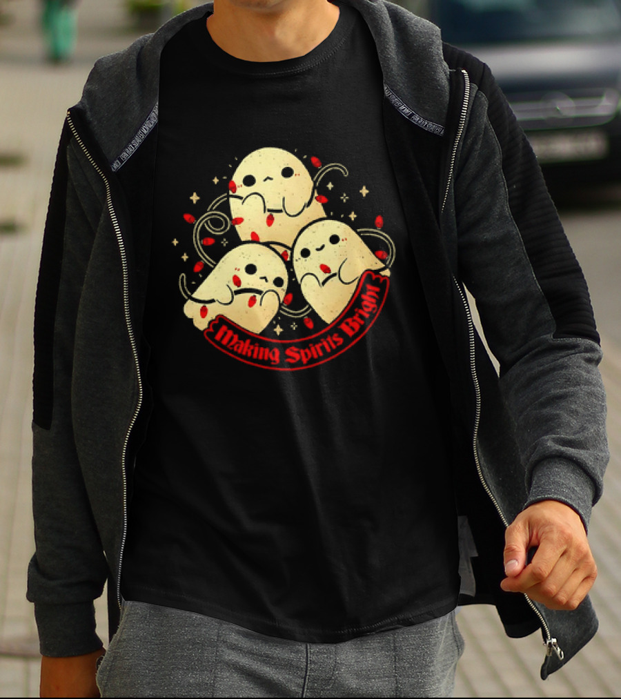 Making Spirits Bright Cute Ghosts T-Shirt