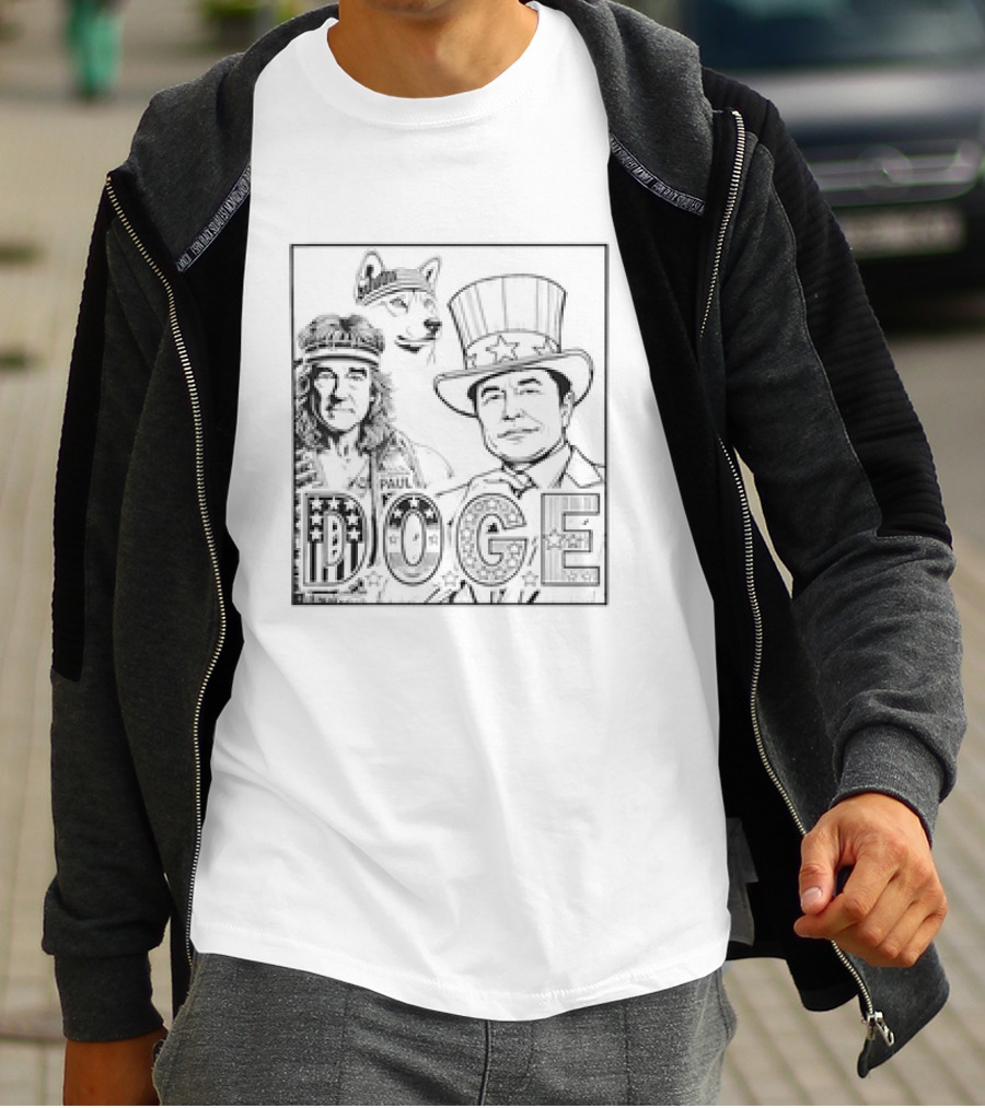 D.O.G.E Vintage USA Elon Musk Ron Paul All-American Doge T-Shirt