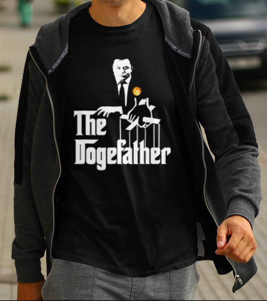The Dogefather Elon Musk With Puppet And Doge Coin T-Shirt