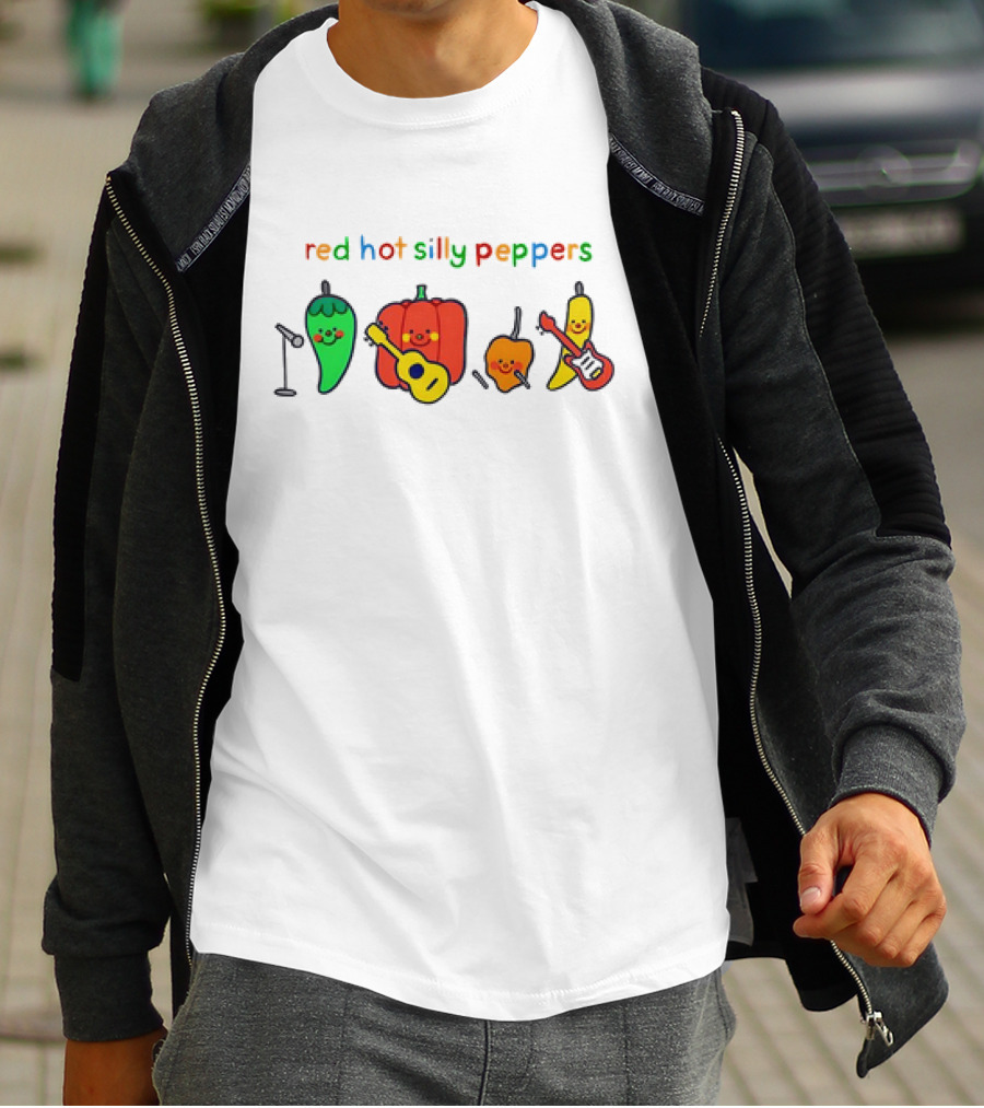 Red Hot Silly Peppers Cute Vegetable Band T-Shirt