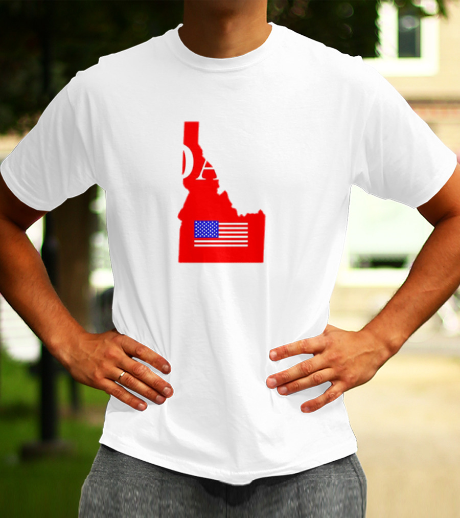 Don’t California My Idaho Red State Outline With American Flag T-Shirt
