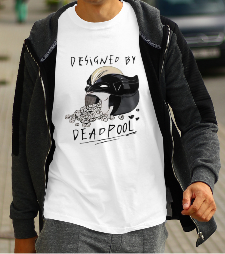 Marvel Designed By Deadpool Popcorn Vintage T-Shirt