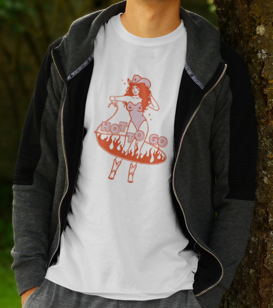 Hot To Go Cowgirl Flames And Lasso T-Shirt
