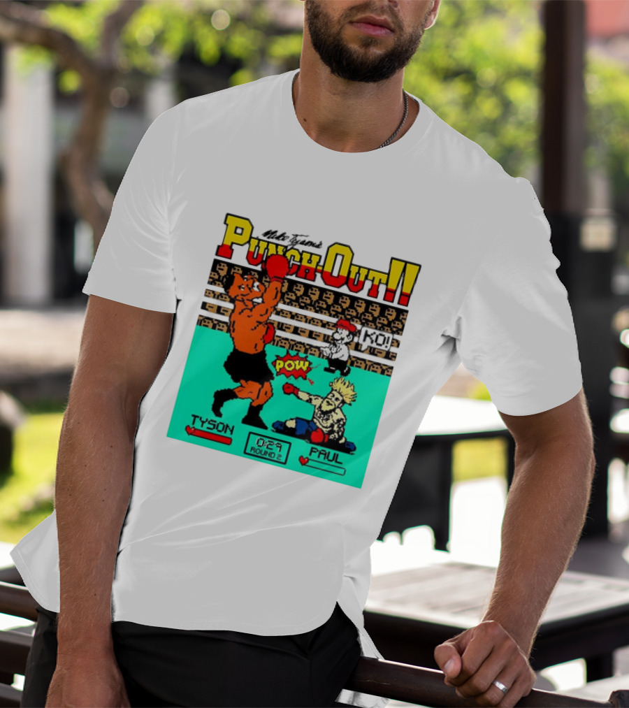 Mike Tyson’s Punch-Out KO Tyson POW Paul Round 2 Retro Game Boxing Match T-Shirt