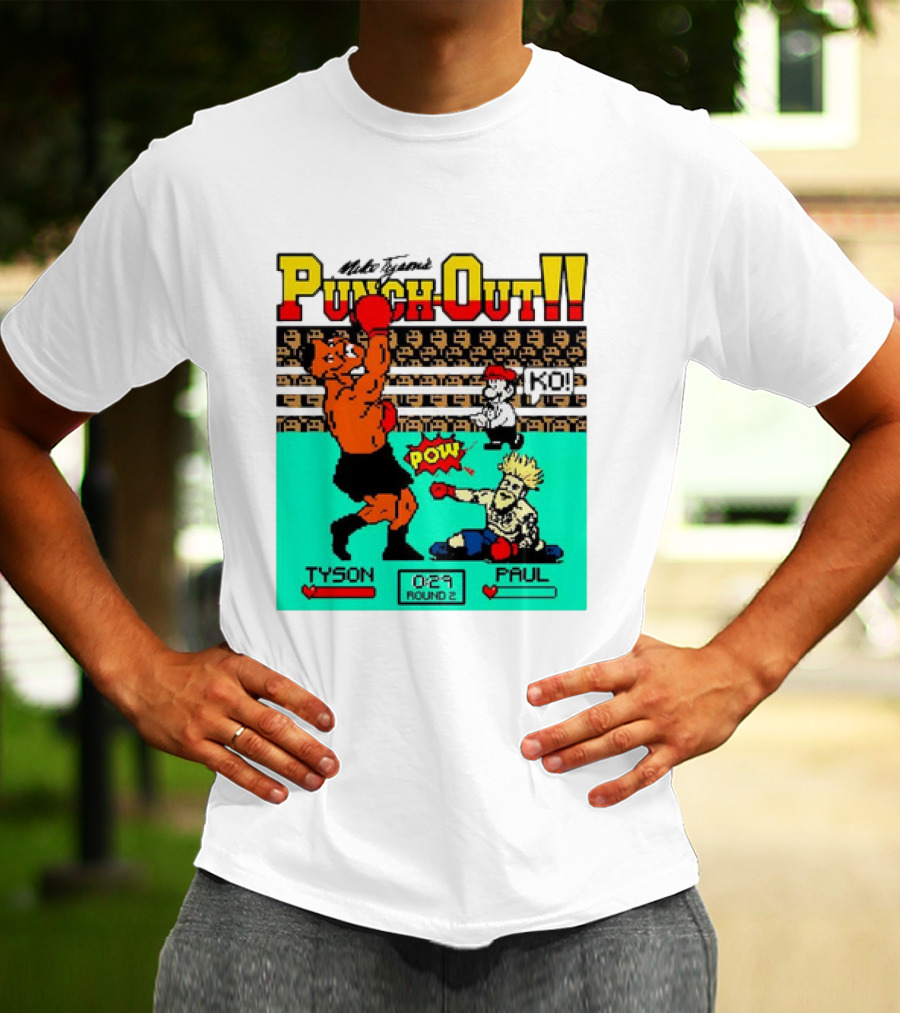 Mike Tyson’s Punch-Out KO Tyson POW Paul Round 2 Retro Game Boxing Match T-Shirt