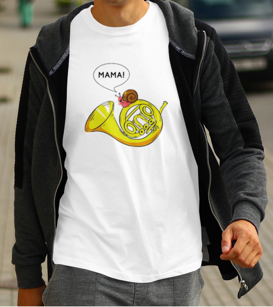 MAMA Snail French Horn Orchestra Marching Band Pun T-Shirt