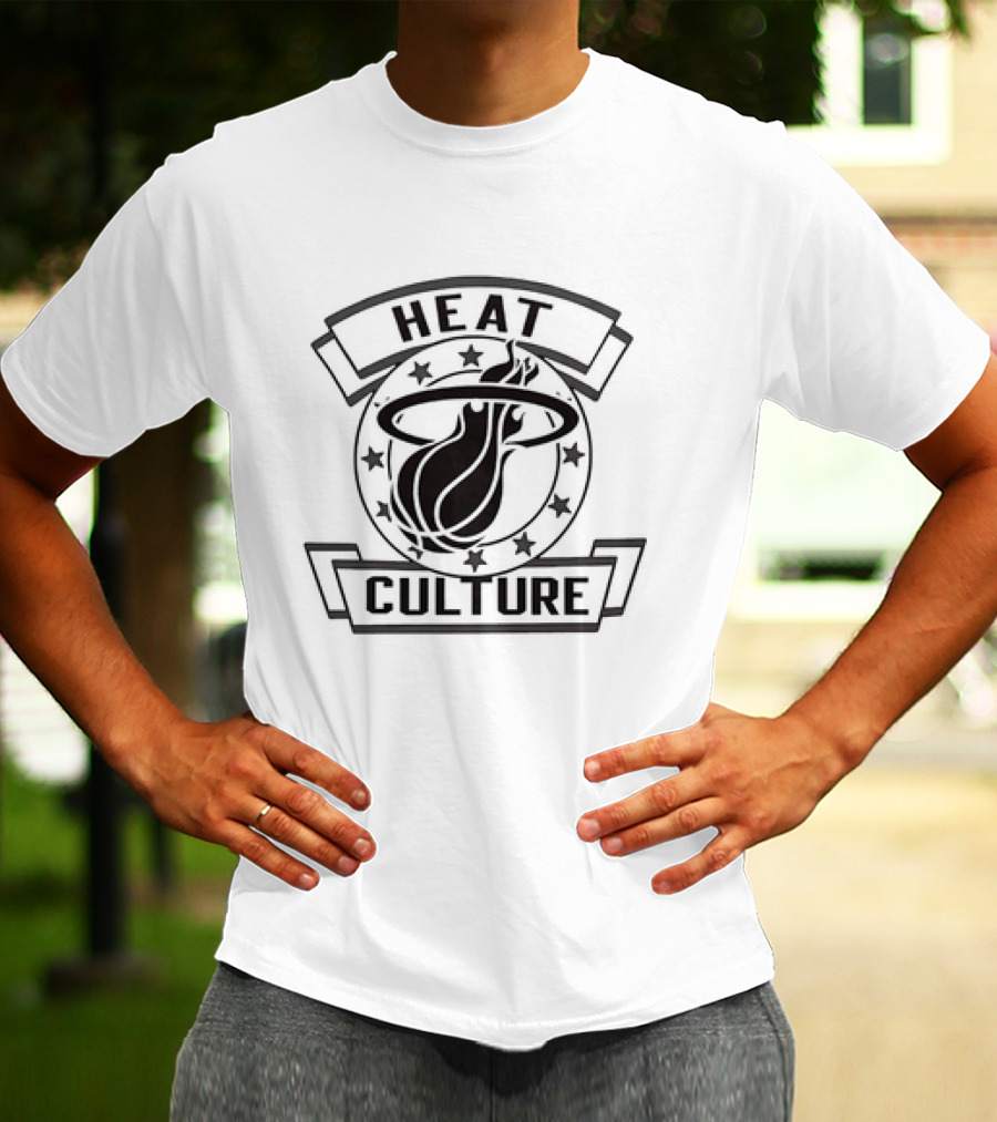 Heat Culture Miami Basketball Logo Stars T-Shirt
