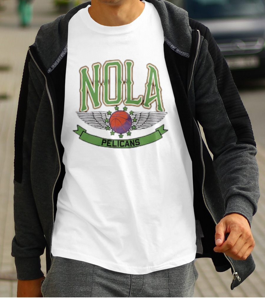 NOLA Pelicans Basketball Wings T-Shirt