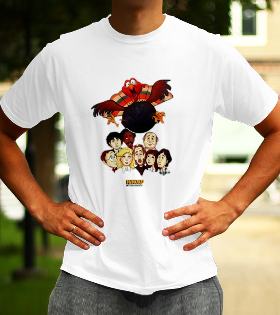 WKRP In Cincinnati Turkey Drop Cartoon Characters T-Shirt