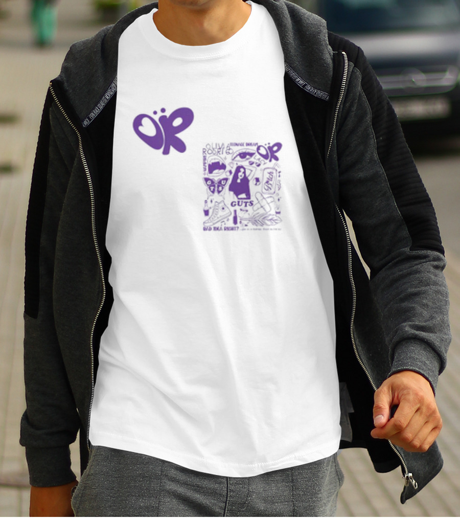 Olivia Rodrigo OR Guts Teenage Dream Sour Real Power Image Bomb Rib Cage Map Butterfly T-Shirt