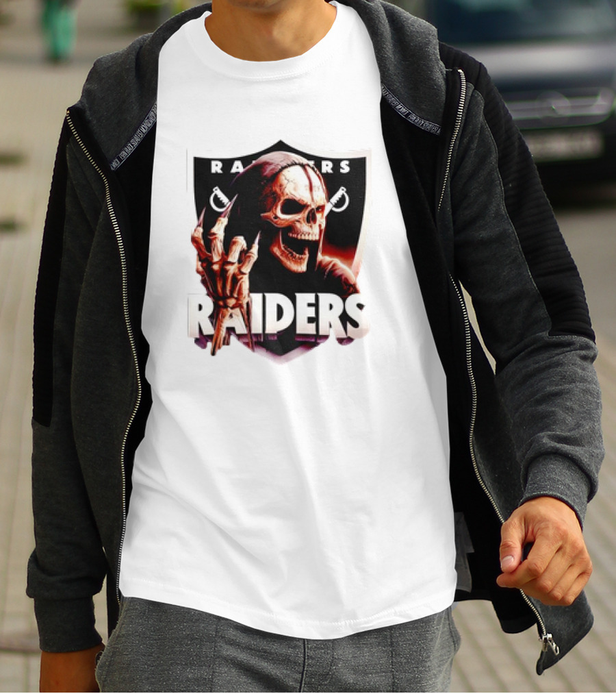 Skeleton Raiders Shield With Crossed Swords T-Shirt