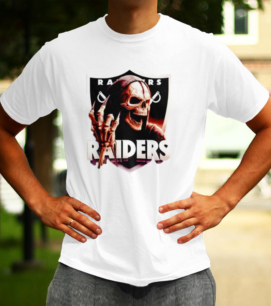 Skeleton Raiders Shield With Crossed Swords T-Shirt