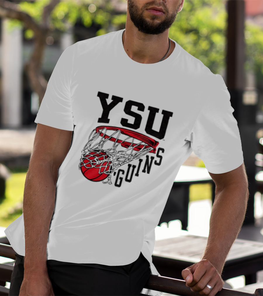 YSU Guins Basketball Hoop Retro T-Shirt