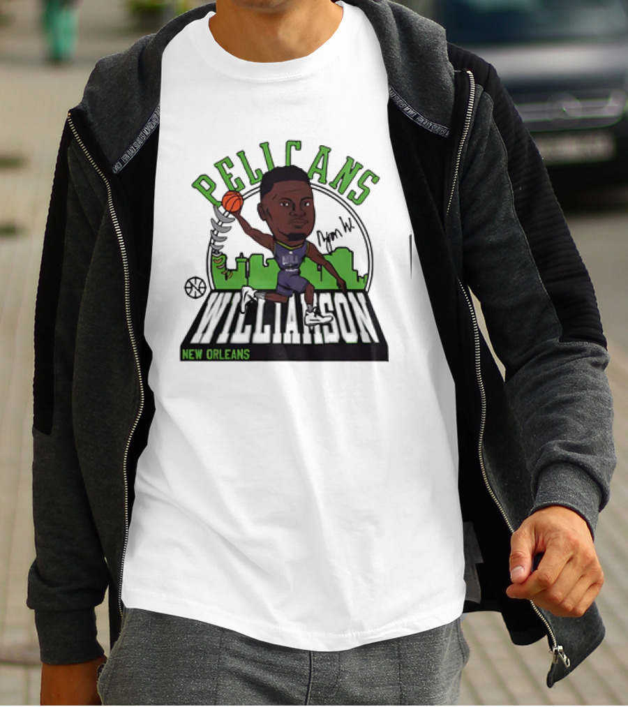 Pelicans New Orleans Zion Williamson Signature Caricature T-Shirt