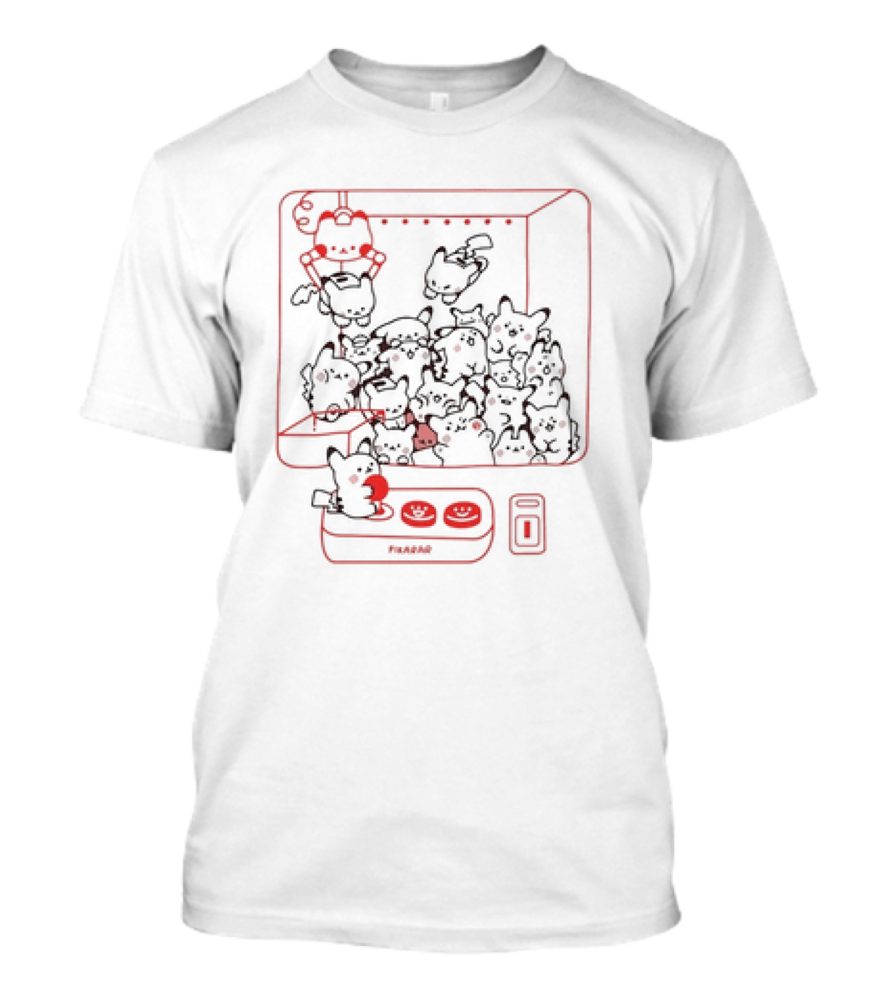 Pikarar Yellow Crane Claw Machine Cute Characters T-Shirt