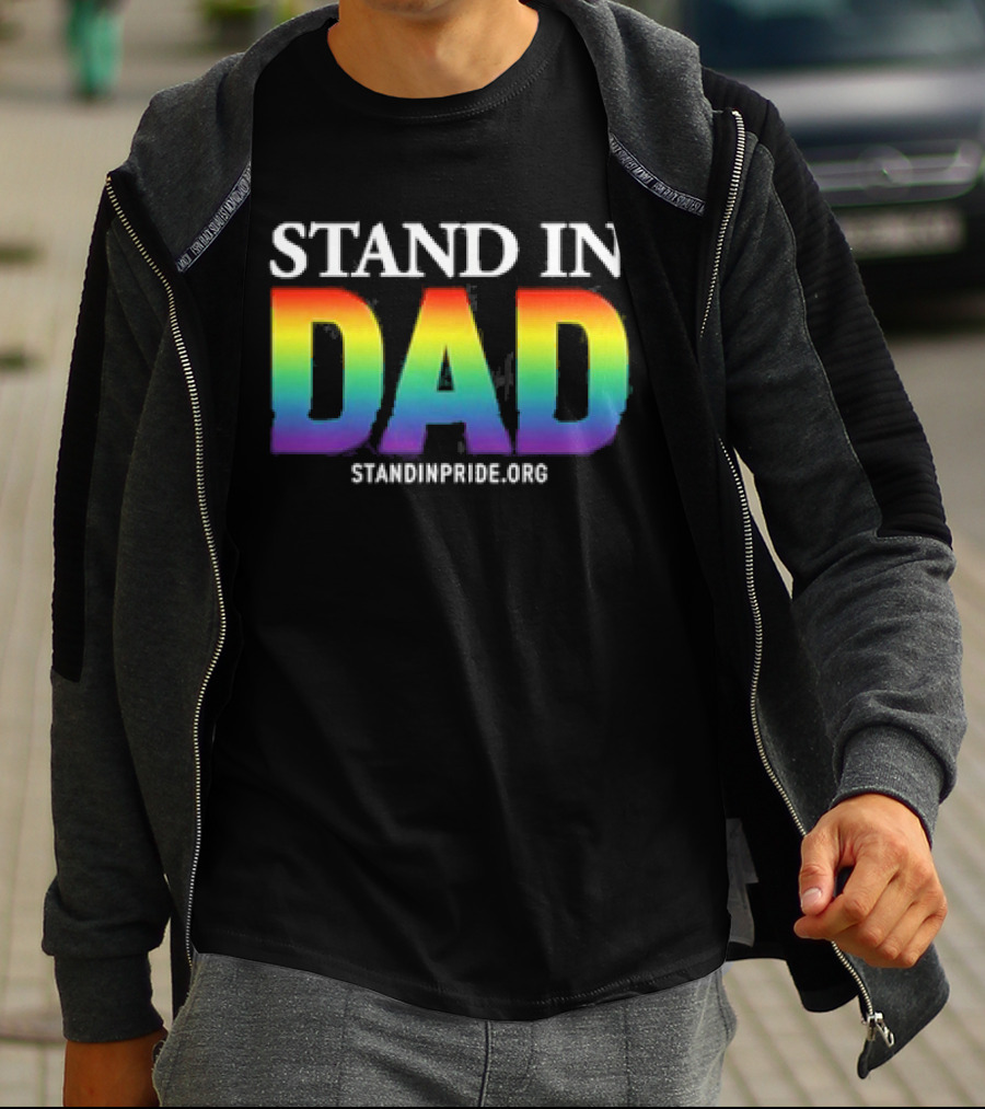 Stand In Dad Pride Rainbow Christmas Ornament Custom Name T-Shirt
