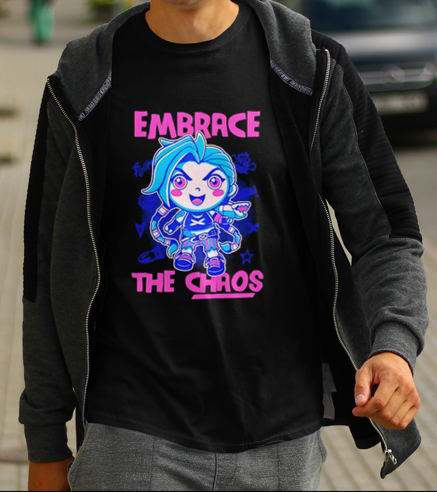 Embrace The Chaos Jinx League Of Legends Arcane Graffiti T-Shirt