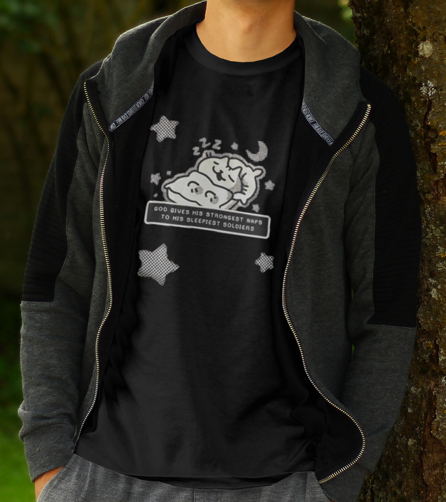 Strongest Naps Sleepiest Soldiers God Pillow Cuddles Moon Stars T-Shirt