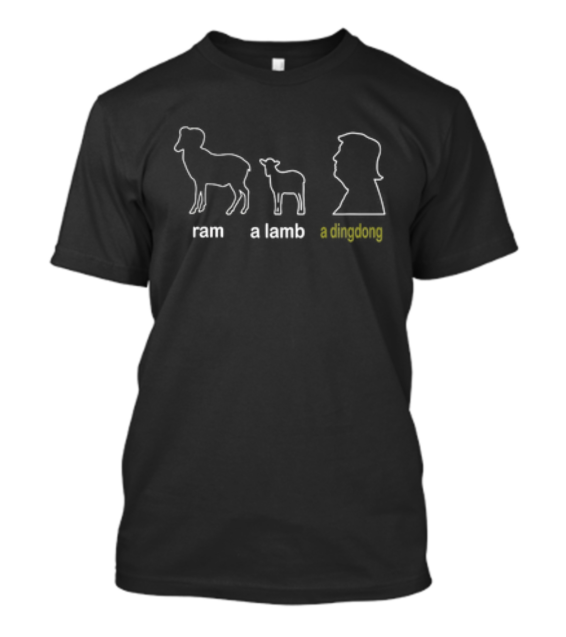 Ram A Lamb A Ding Dong Silhouette Humor T-Shirt