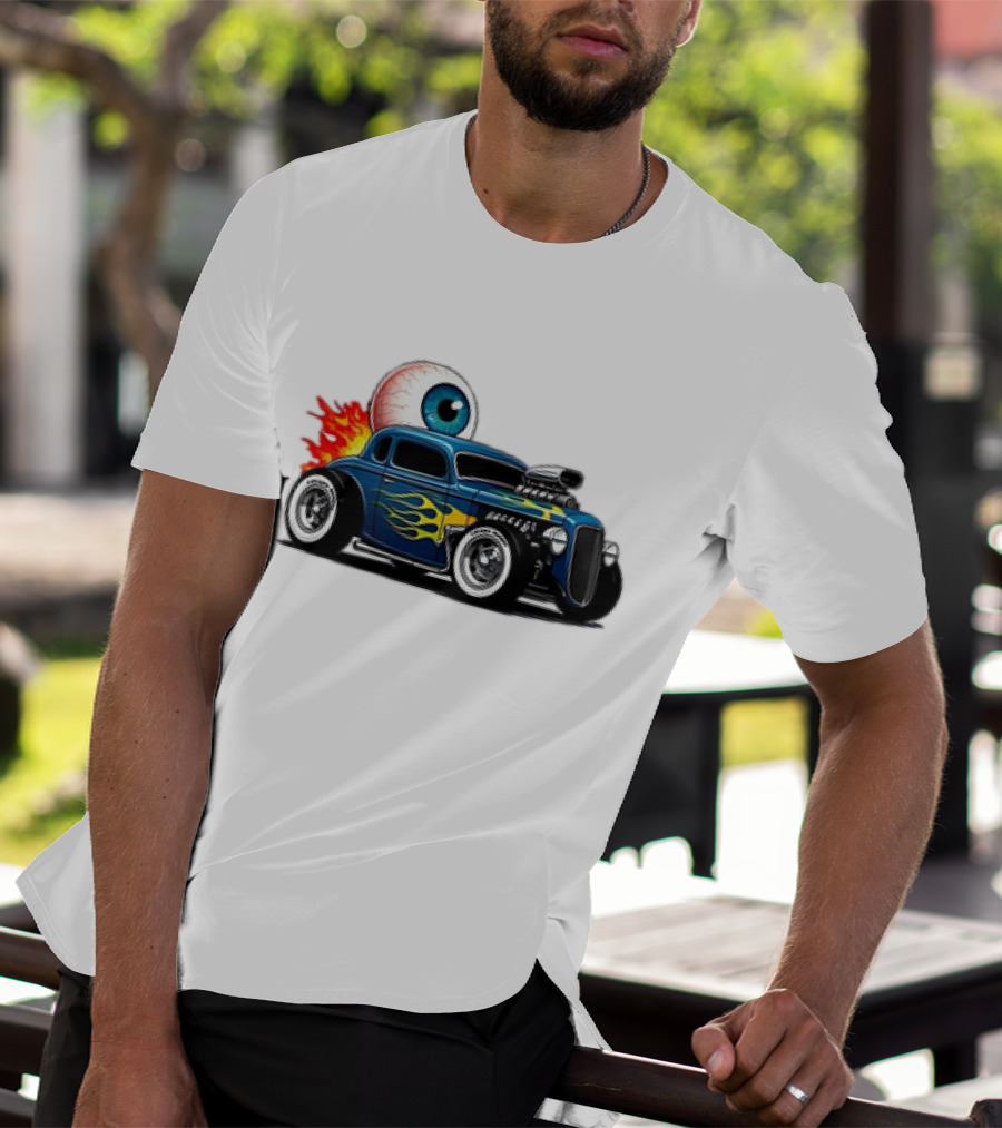 Le Hot Rod D’Eyeba11 Eye-Flame Car T-Shirt