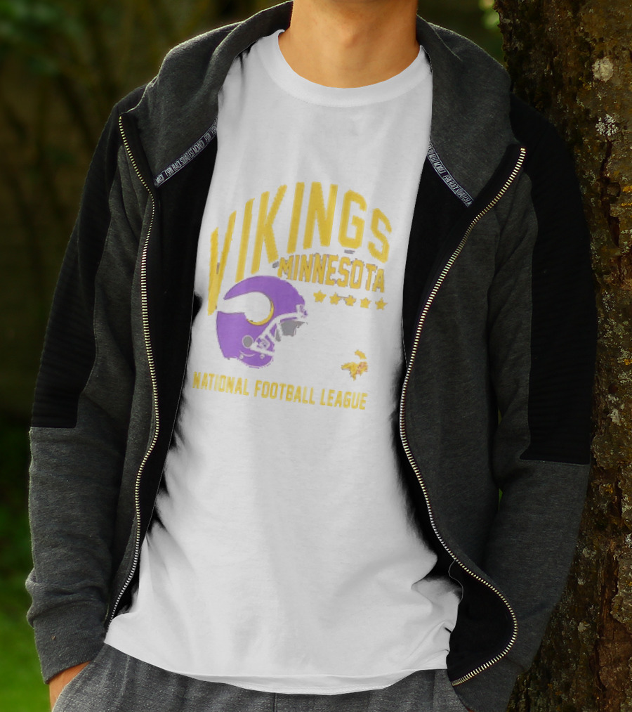 Minnesota Vikings National Football League Helmet Stars T-Shirt