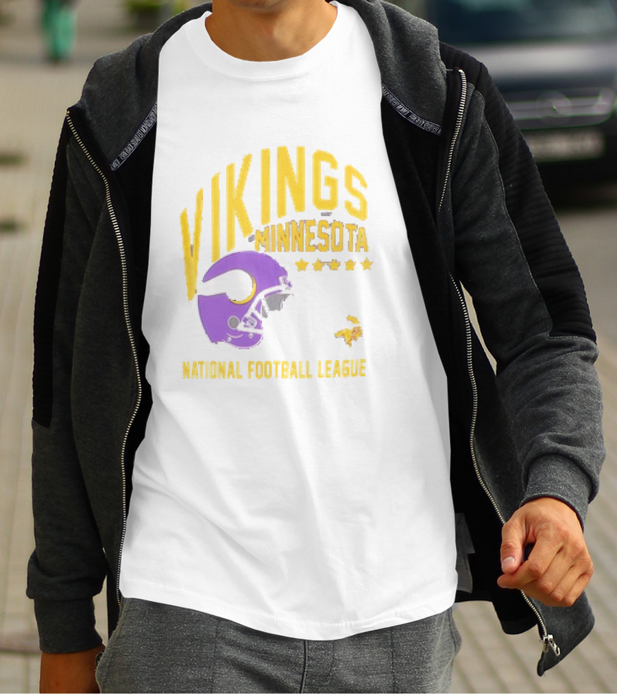 Minnesota Vikings National Football League Helmet Stars T-Shirt