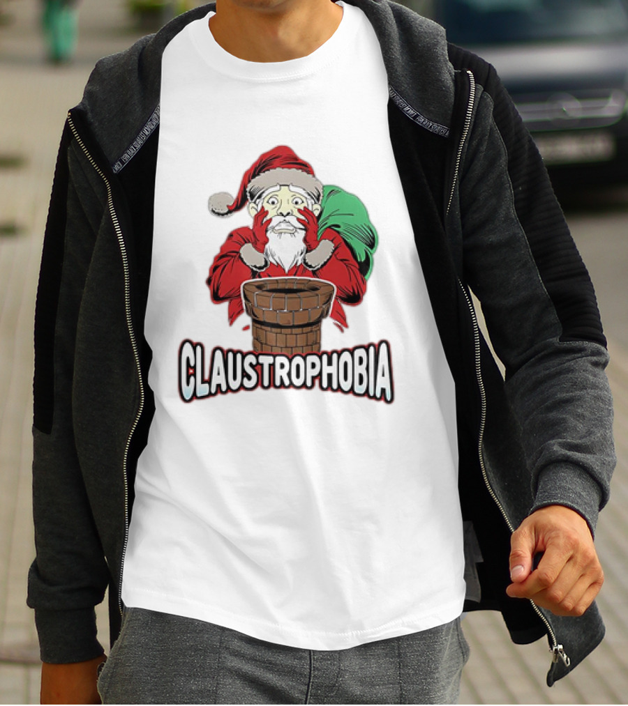 Claustrophobia Santa Claus Chimney Christmas T-Shirt