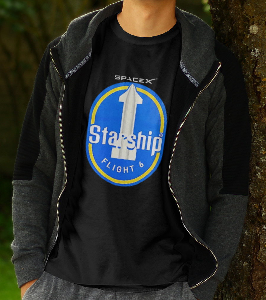 SpaceX Starship Flight 6 Emblem With Rocket T-Shirt