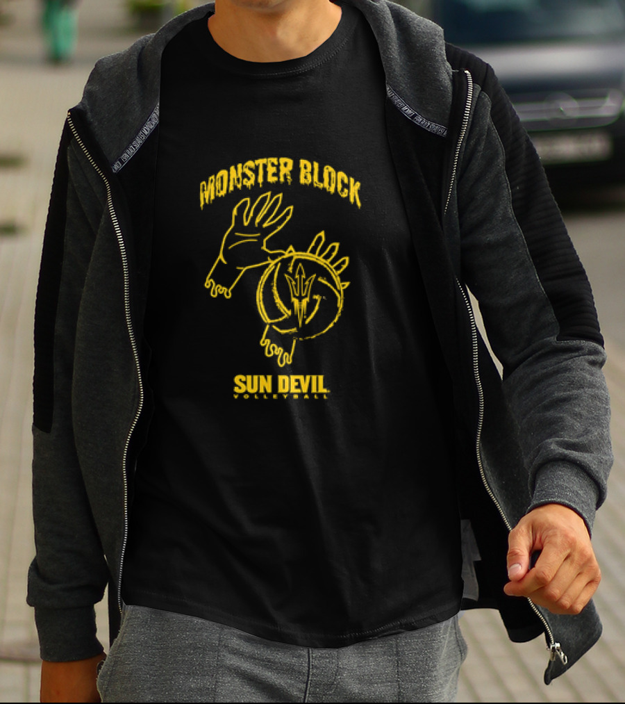 Monster Block Sun Devil Volleyball T-Shirt