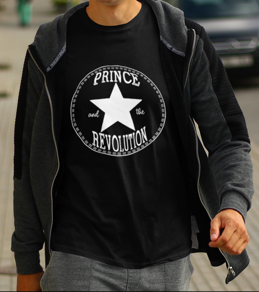 Prince And The Revolution White Star Circular T-Shirt