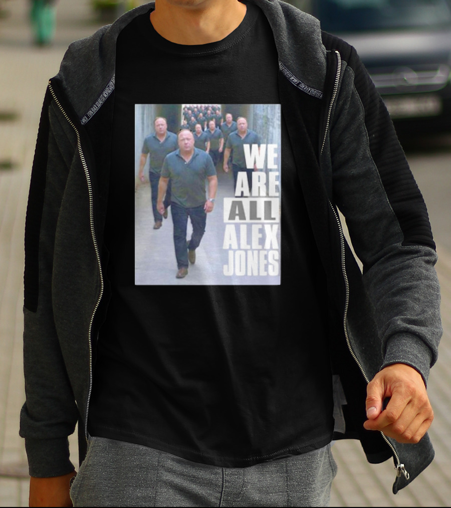 We Are All Alex Jones Multiple Clones Walking In Tunnel T-Shirt