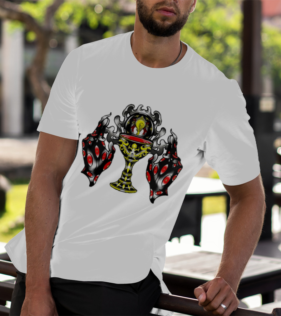 Chalice Hands Classic Red And Black Flame T-Shirt
