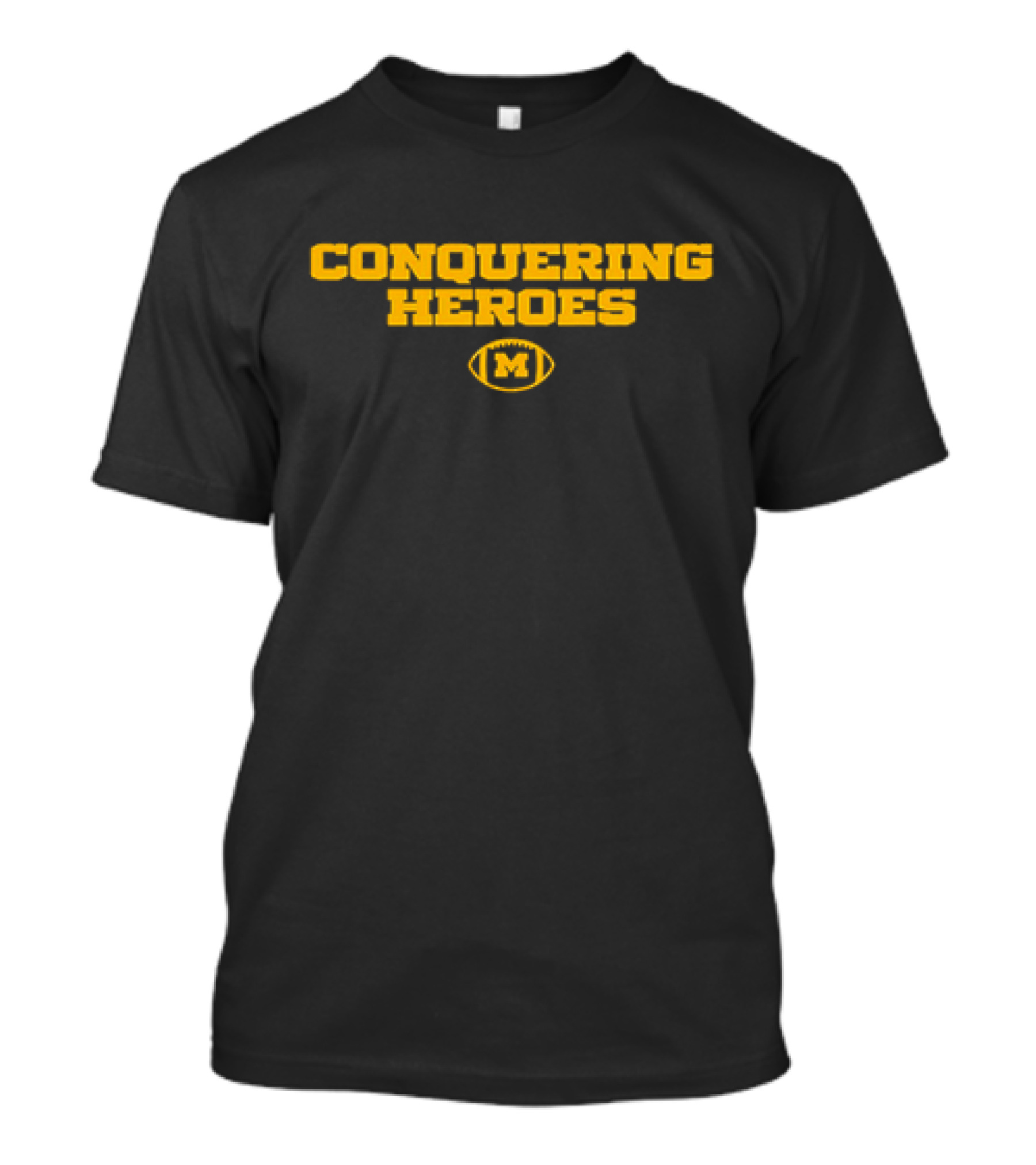 Dave Portnoy Wearing Conquering Heroes Michigan Wolverines M Logo Football T-Shirt
