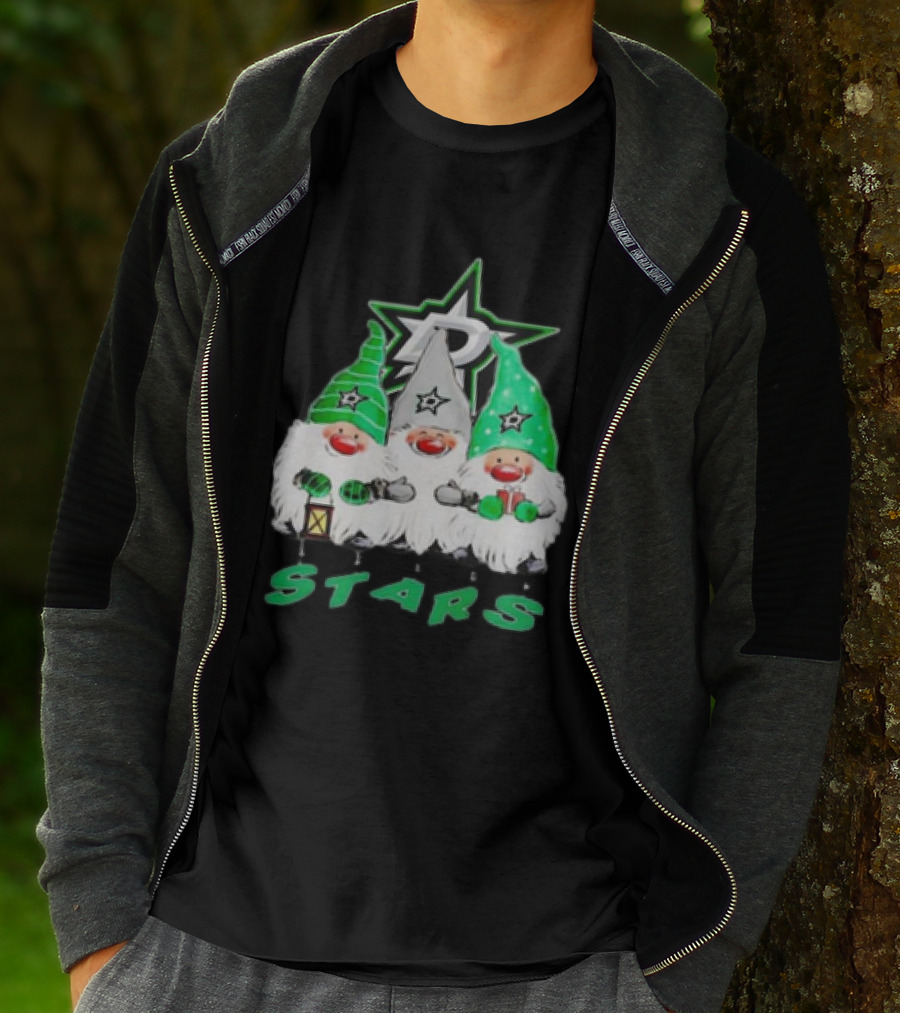 Dallas Stars Christmas Gnomes Festive NHL T-Shirt